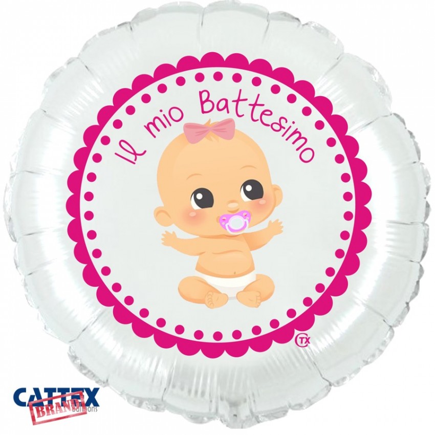 Palloncini Decorati CTX+ - Battesimo Bimba (18”)